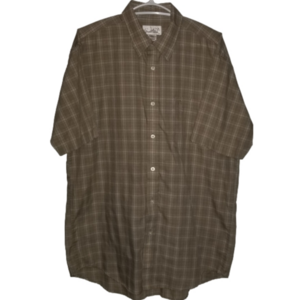 Arnold Palmer Beige Short Sleeve Button Down Golf Shirt Size M AP2